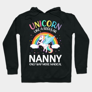 Cute Magical Funny Christmas Family colorful Unicorn Nanny Hoodie